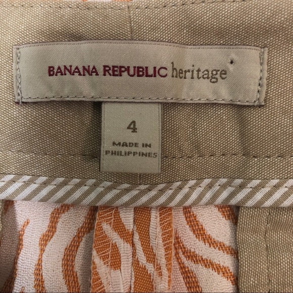Banana Republic Heritage 4” Inseam Orange Zebra Shorts 4 - Picture 3 of 7